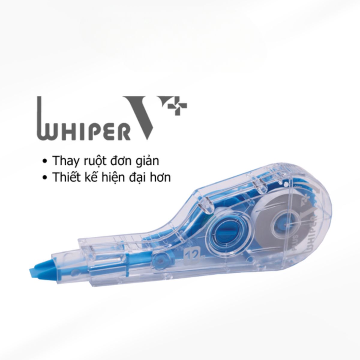 Băng xóa Whiper V+ 2025 thế hệ mới – Dễ thay ruột, thiết kế công thái học