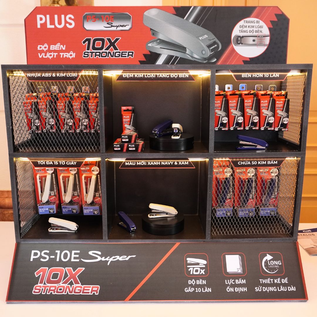 Bấm kim PS-10E Super - Được chế tạo để bền gấp 10 lần, chắc chắn hơn